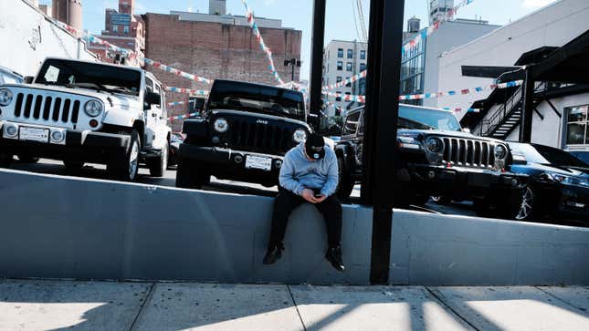 A car dealership stands in Manhattan on October 28, 2021 in New York City. 