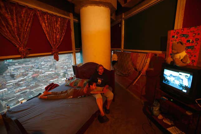 Inside an apartment in Caracas's Torre David