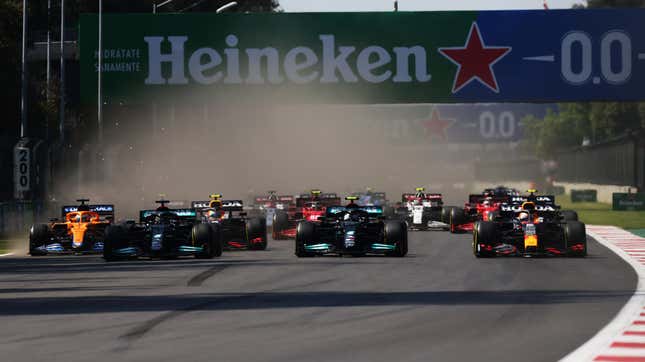 Image for article titled Verstappen Wins With Bold First Corner Overtake In Mexico City