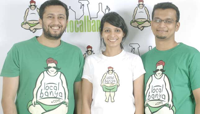The founders of Local Banya (from left) Karan Mehrotra, Rashi Choudhary, and Amit Naik.