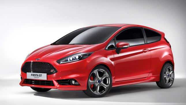 A red Ford Fiesta ST