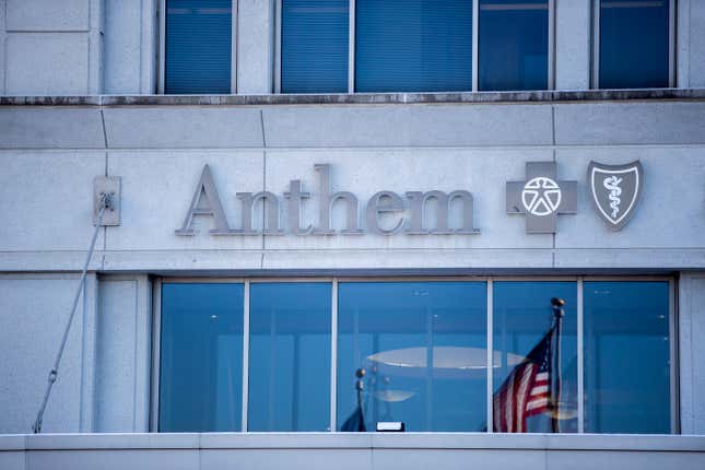 Vista exterior de una instalación de Anthem Health Insurance el 5 de febrero de 2015 en Indianápolis, Indiana. 