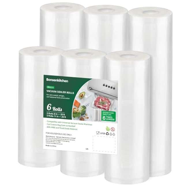 Image for article titled Bonsenkitchen Vacuum Sealer Rolls Bags, Now 26% Off