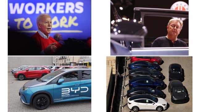 Image de l'article intitulé Biden donne 1 milliard de dollars à GM et Stellantis&amp;#xa0;; les retards des robots taxis de Tesla et les plans de BYD pour la Turquie&amp;#xa0;: résumé de l’actualité automobile