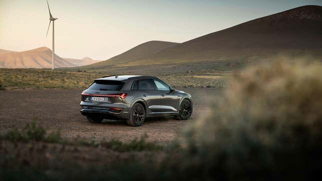 A photo of an Audi Q8 e-tron electric SUV. 