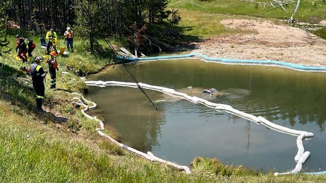 Image for article titled Car Crashes Into 105-Degree Yellowstone Geyser