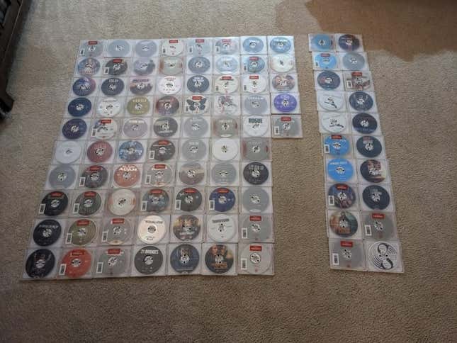 An image shows all the DVDs one user grabbed from a Redbox kiosk. 