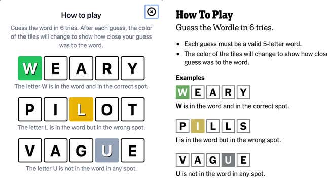 Reactle y Wordle se muestran uno al lado del otro para comparar.