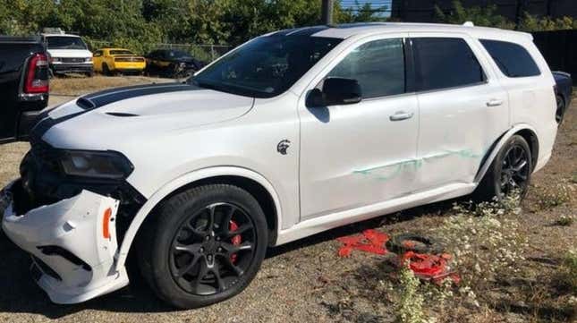 One of the stolen vehicles, a Durango Hellcat