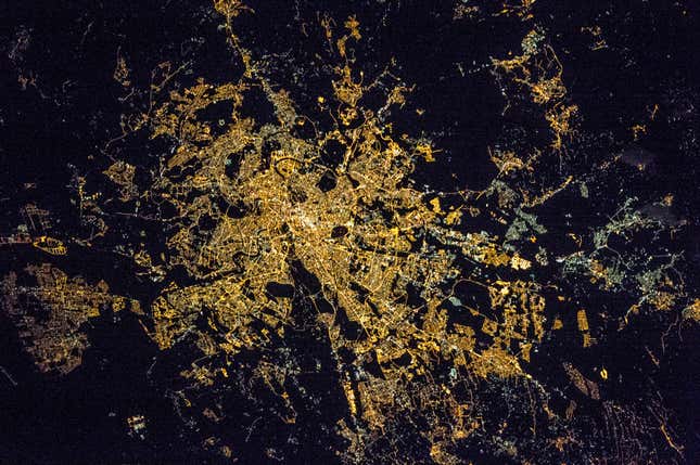 Image for article titled Can you recognize the world’s most famous cities from space?