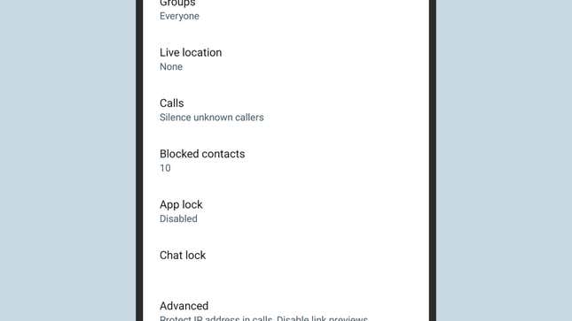 Encontrar contactos bloqueados en WhatsApp.