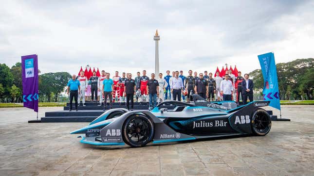 The 2022 Formula E field ahead of the Jakarta ePrix.