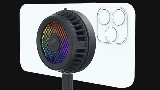 Image for article titled Razer’s New MagSafe Cooling Fan Brings RGB to Your iPhone, Because Why Not