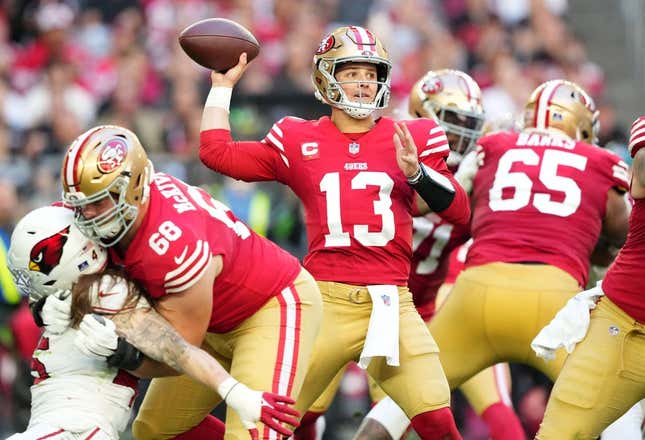 Brock Purdy tosses four touchdowns as 49ers blitz Cardinals