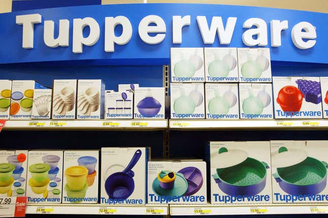 Tupperware products on the sheves at a Target store in San Bruno, California. 