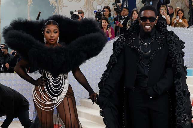Yung Miami and Sean Combs attend the 2023 Costume Institute Benefit at Metropolitan Museum of Art on May 01, 2023 in New York City.