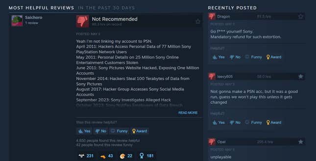 A screenshot shows angry reviews of Helldivers 2 on Steam. 