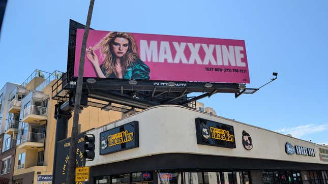 A billboard for the movie MAXXXine