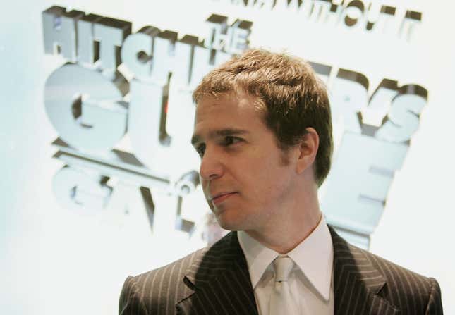 Sam Rockwell starred in the movie adaptation of The Hitchhiker’s Guide to the Galaxy, which inspired the Grok chatbot.