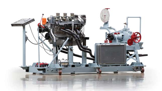 Image showing a vintage Ferrari engine dynamometer