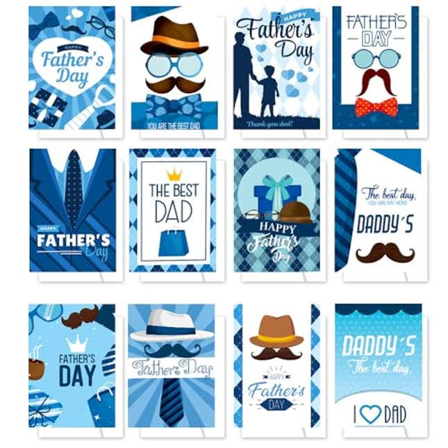 Image for article titled 12 Set Father&#39;s Day Cards，Father&#39;s Day Greeting Cards with Envelopes Stickers Fathers Day Card from Son Daughter Husband Wife Kids, Now 50% Off