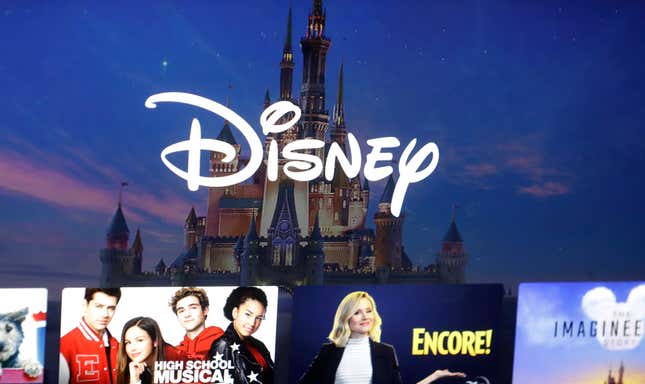 FILE - In this Nov. 13, 2019, photo, a Disney logo forms part of a menu for the Disney Plus movie and entertainment streaming service on a computer screen in Walpole, Mass. Password-sharing crackdowns are becoming more and more common in the streaming world today. And Disney Plus is following suit. In an email sent to the users in Canada, Disney announced upcoming restrictions on Canadian subscribers’ ability to share login credentials outside of their household — set to go into effect for most Canadian users on Nov. 1, 2023. (AP Photo/Steven Senne, File)