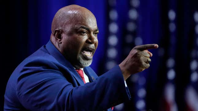 Lieutenant Governor Mark Robinson delivers remarks at the Faith and Freedom Road to Majority conference at the Washington Hilton on June 23, 2023 in Washington, DC.