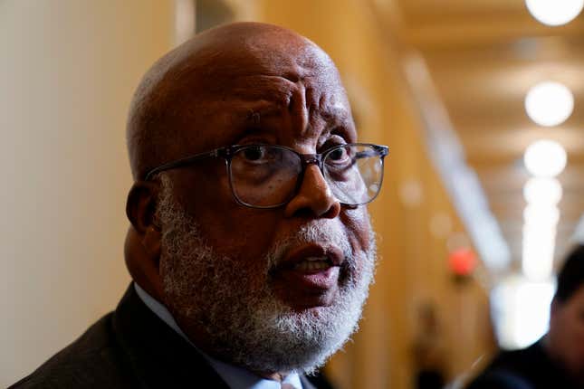 Chairman Bennie Thompson, D-Miss., speaks to members of the media after the House select committee investigating the Jan. 6 attack on the U.S. Capitol held a hearing at the Capitol in Washington, Tuesday, June 28, 2022. 