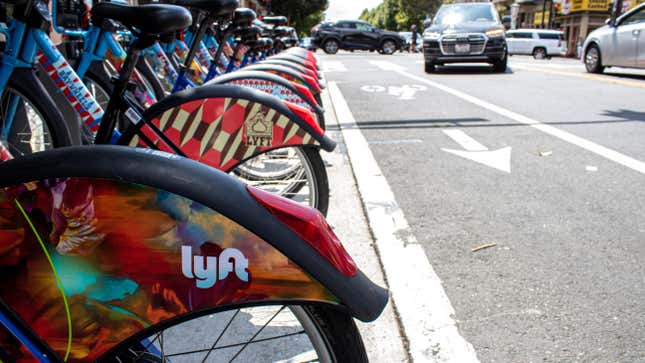Lyft owns and operates many municipal bikeshare programs, including Bay Wheels in San Francisco (pictured above) and NYC’s Citi Bike.