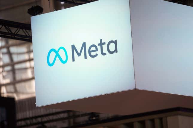 FILE - The Meta logo is seen at the Vivatech show in Paris, France, on June 14, 2023. European officials widened a ban on Meta’s “behavioral advertising” practices to most of Europe on Wednesday, Nov. 1, setting up a broader conflict between the continent’s privacy-conscious institutions and an American technology giant. (AP Photo/Thibault Camus, File)