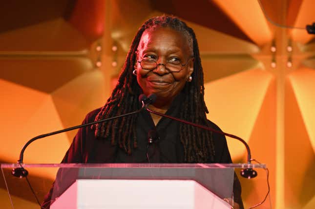 NEW YORK, NEW YORK - SEPTEMBER 27: Whoopi Goldberg speaks on stage during the The Whitaker Peace &amp; Development Initiative’s Faces of Hope Gala on September 27, 2024 in New York City. 