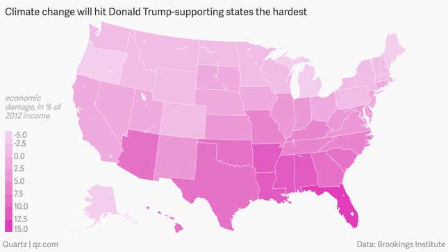 Image for article titled Global warming will hit states that support Donald Trump the hardest