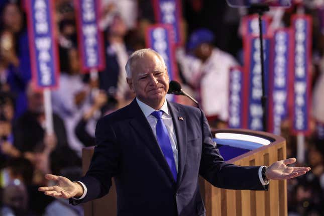 Image for article titled Black Folks React to Tim Walz Standing up to Trump and Musk