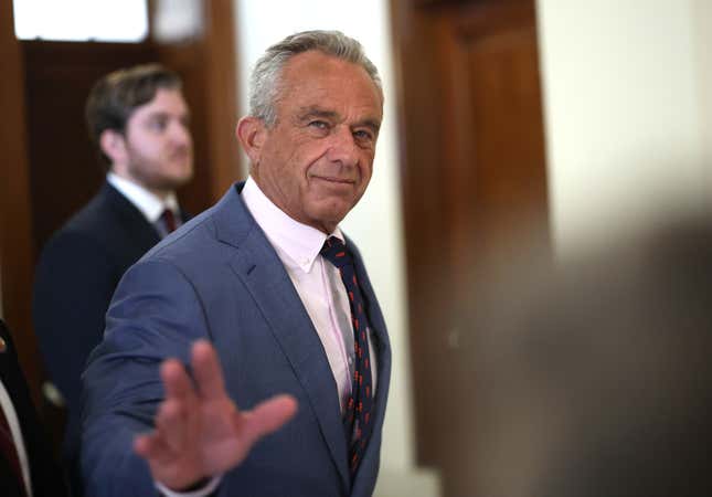 Robert F. Kennedy Jr., President-elect Donald Trump’s nominee to be Secretary of Health and Human Services arrives for a meeting with U.S. Sen. Shelley Moore Capito (R-WV) in the Russell Senate Office Building on December 18, 2024.