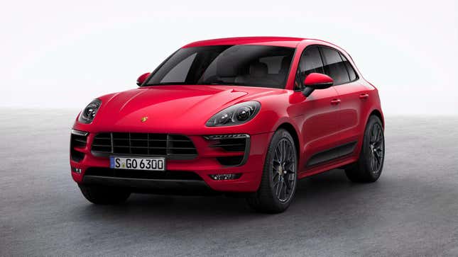 A red Porsche Macan.