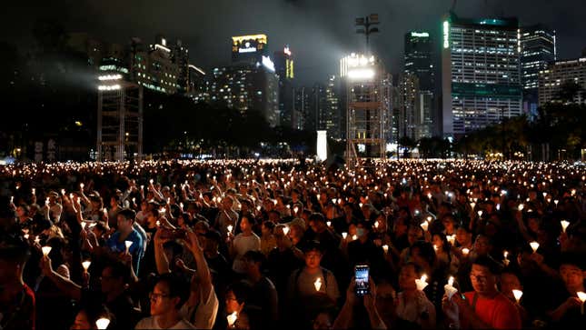 30th anniversary of the crackdown of Beijing's Tiananmen Square in 1989, in Hong Kong