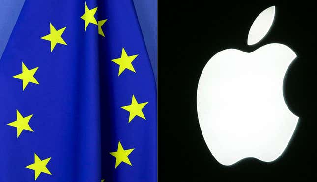 European Union flag, Apple logo