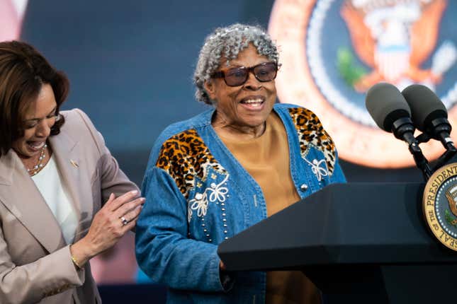 WASHINGTON, DC - JUNE 13: Opal Lee speaks during a Juneteenth concert on the South Lawn at the White House in Washington, DC, on June 13, 2023.