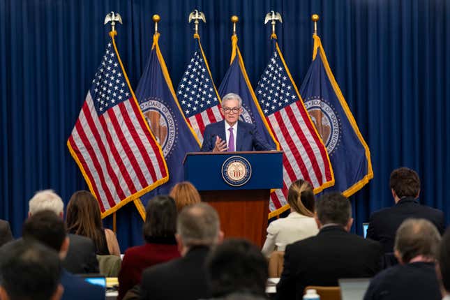 FILE - Federal Reserve Board Chair Jerome Powell speaks during a news conference at the Federal Reserve, Jan. 31, 2024, in Washington. The Federal Reserve releases minutes from its January meeting, when it kept its key short-term interest rate unchanged for a fourth straight time, on Wed., Feb. 21, 2024. (AP Photo/Alex Brandon, File)