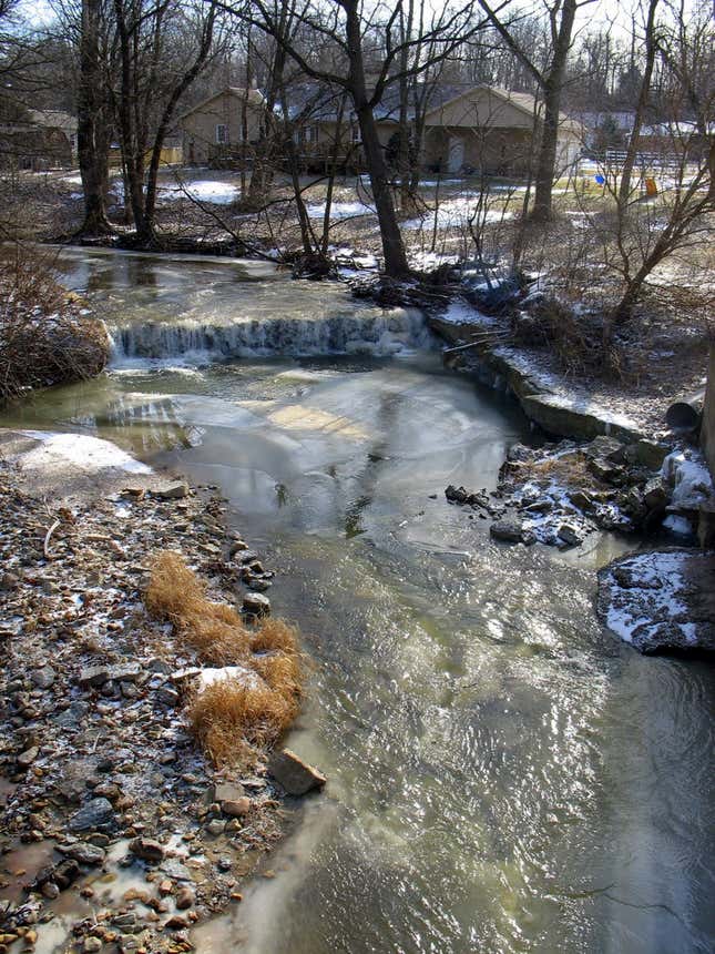 This photo taken Jan. 18, 2012, shows Negro Creek, Which runs between Cherry, Ill., and DePue, Ill. Controversy over the name of Negro Creek, has inspired some area residents to try to change its name, and others to honor its history.