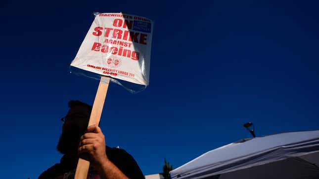 A Boeing worker on strike