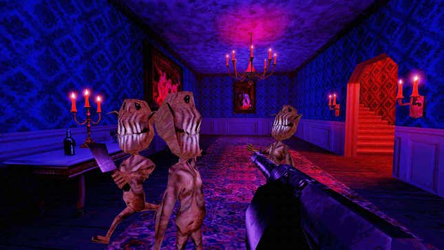 A screenshot shows some chop goblins in a dark hallway. 