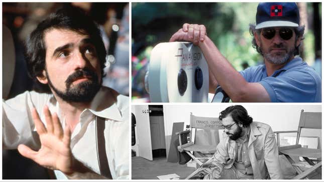 Clockwise from left: Martin Scorsese, Steven Spielberg, and Francis Ford Coppola.