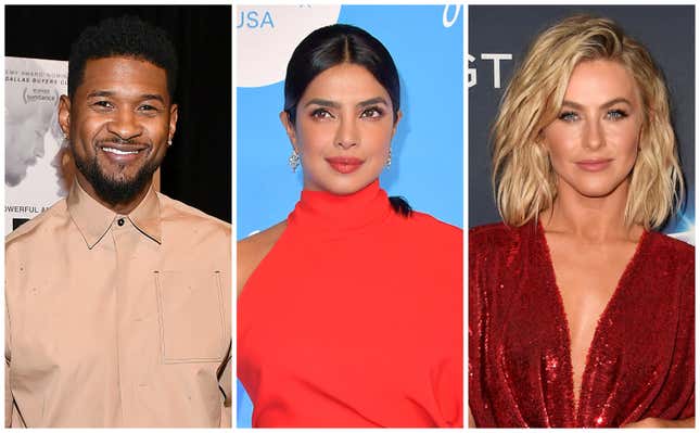 Usher Raymond, left; Priyanka Chopra Jonas; Julianne Hough.