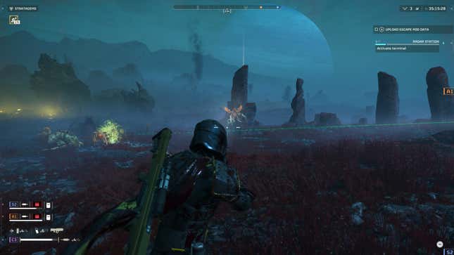 A player takes aim at an alerted Hunter.