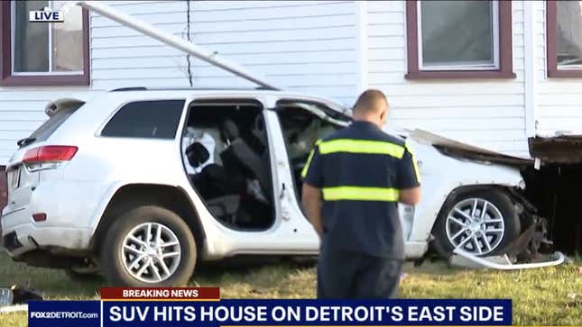 Jeep Grand Cherokee hit house in Detroit