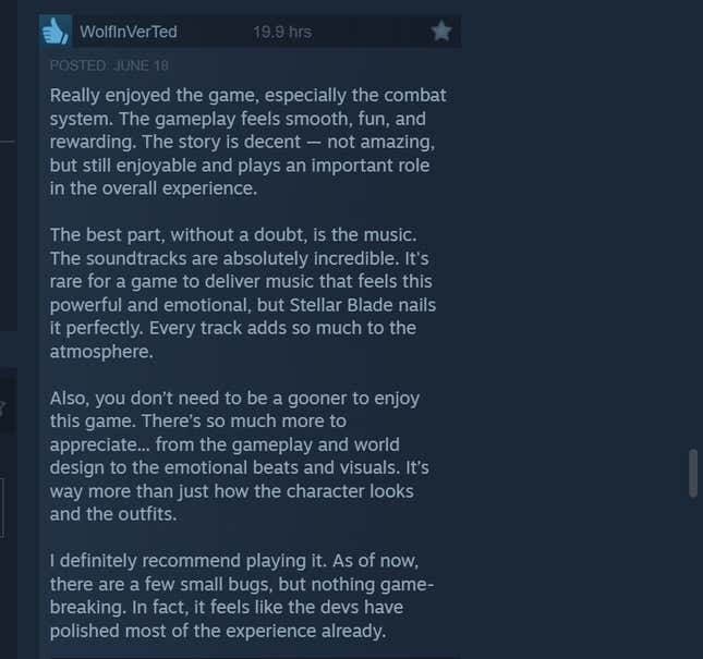 Image for article titled Stellar Blade, As Told By Steam Reviews