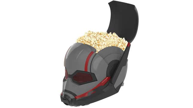 A popcorn bucket that resembles Ant-Man's head.