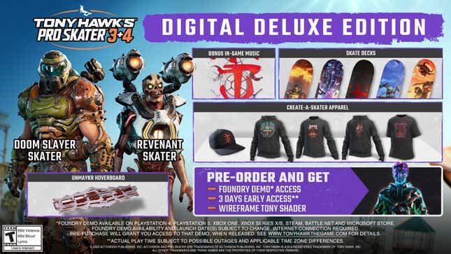 Image for article titled Tony Hawk's Pro Skater 3+4 Officially Revealed, Launching In July