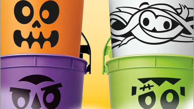 McDonald's Halloween pails aka "Boo Buckets" in four colors and designs